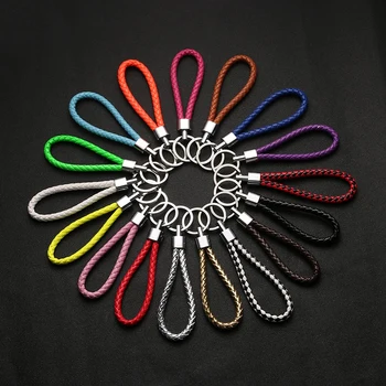 Portachiavi con cordino in pelle intrecciata alla moda uomo donna custodia per borsa custodia per portafoglio cordini portachiavi per auto portachiavi in corda regali gratuiti per il cliente 1