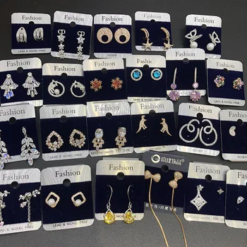 

30 Paris/lot fashion classical mix random style alloy women earring lot jewelry wholesale 200729-63