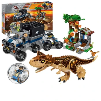 

Jurassic World Park 10926 Compatible lepins Carnotaurus Gyrosphere Escape Model Toys Building Block For Children gift