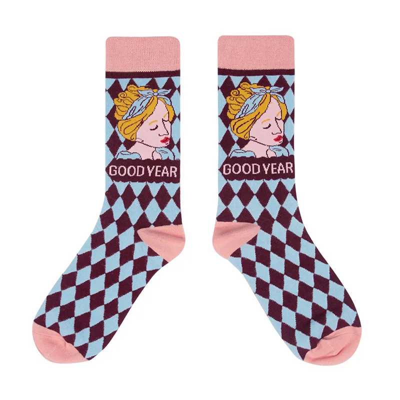 6 пар в партии осень зима дизайн женские Забавные милые носки хлопковые гетры с котами - Цвет: style 3