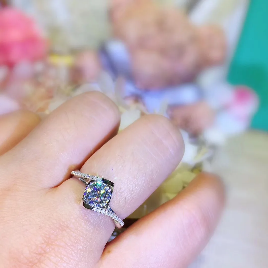 Роскошное элегантное кольцо Moissanite для женщин, известный бренд, новое серебро 925 пробы AAA cz циркониевые любовники обручальные Обручальные кольца