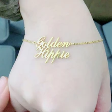 Изготовленный На Заказ Двойной слоистых имя ювелирный женский браслет Нержавеющая сталь цепочка на руку два табличка очарование Браслеты для Для женщин браслеты