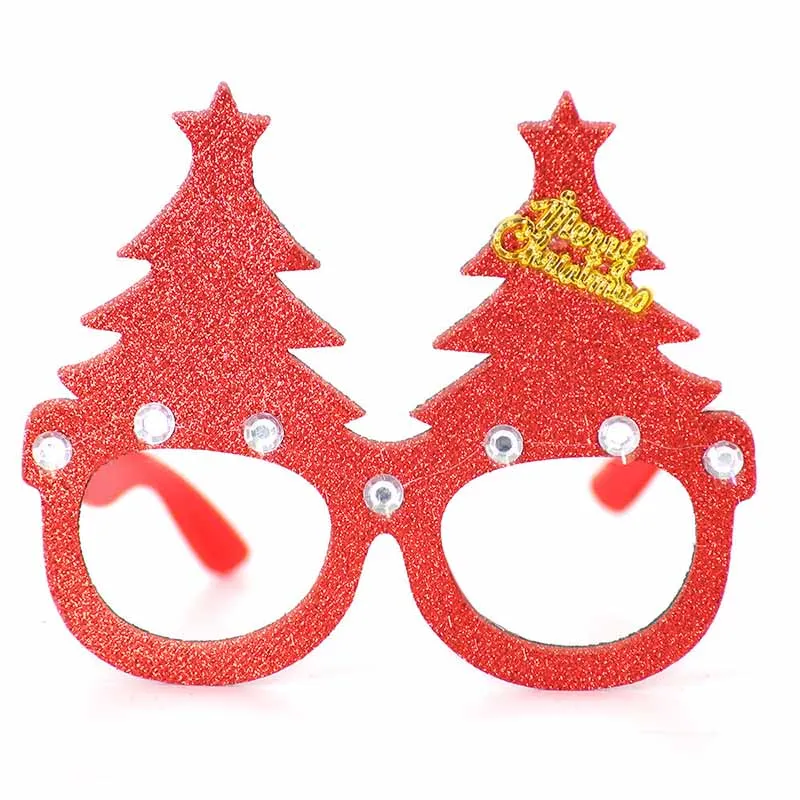 New Year Glasses Gifts Merry Christmas Eve Decorations Party For Home Ornaments Decor Xmas Tree Santa Claus Deer Snowman