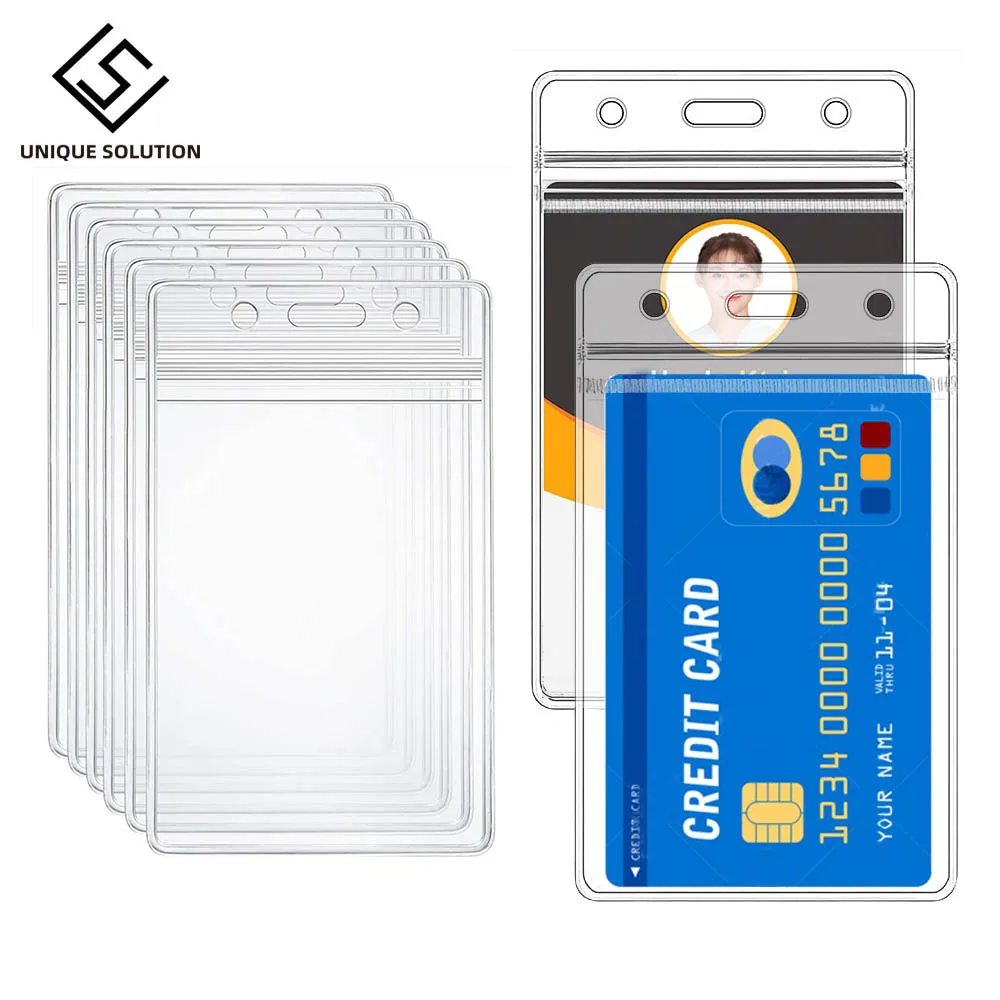 6.8 X 11.3 cm Wholesale Clear Plastic Vertical ID Card Badge Holder Size 