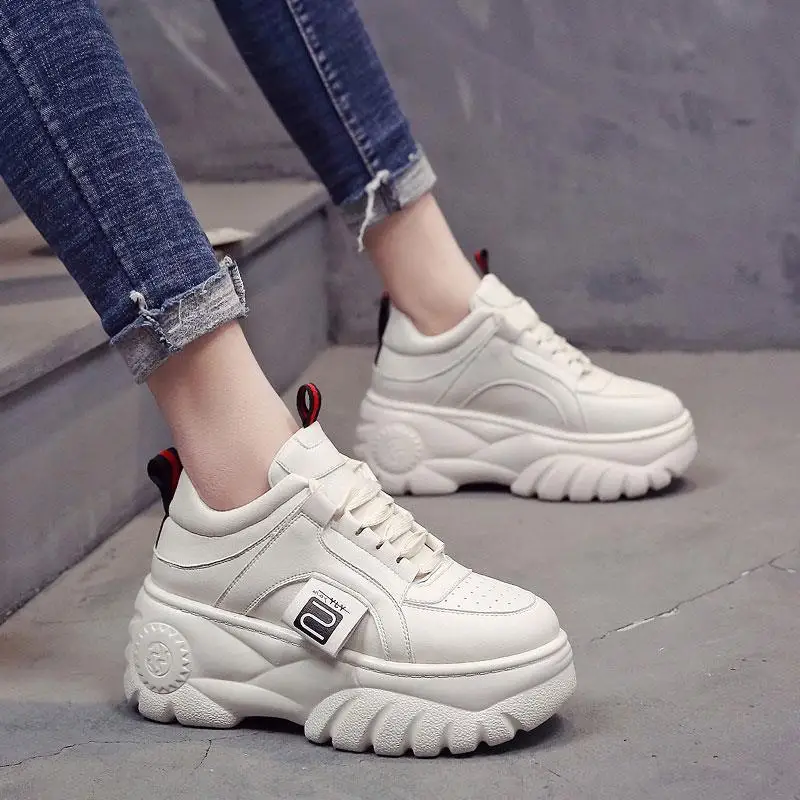 

2019 spring and autumn models women's shoes platform shoes thick-soled casual vulcanized shoes increased sneakers