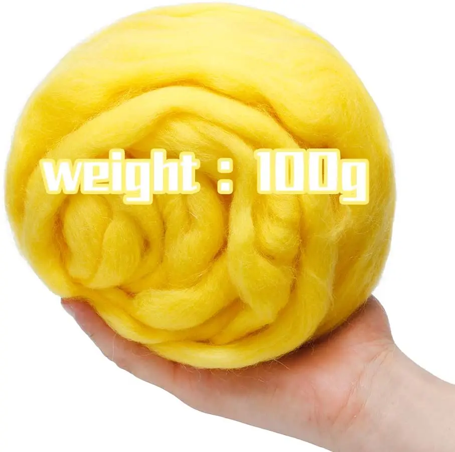 KAOBUY 100g Merino Felting Wool Roving Wool Fibre For Needle Felting Weaving Fiber For DIY Needle