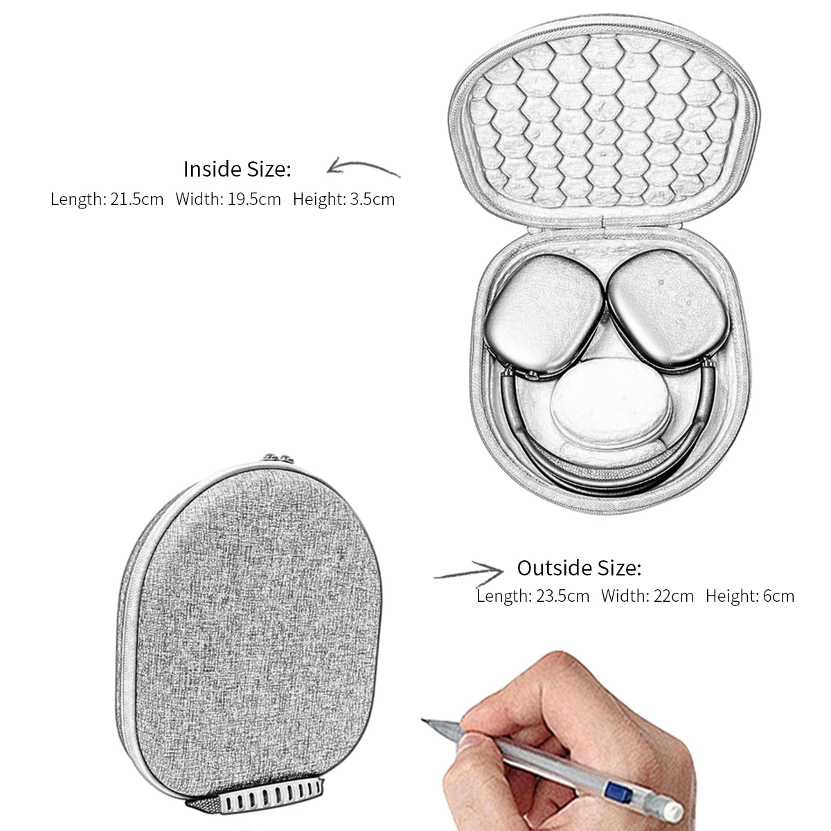 

Hard EVA Case for Sony WH-CH700N WH-1000XM3 WH-1000XM4 Apple AirPods Max Beoplay H7 H8 H9 H9I Headphone Travel Carry Storage Bag