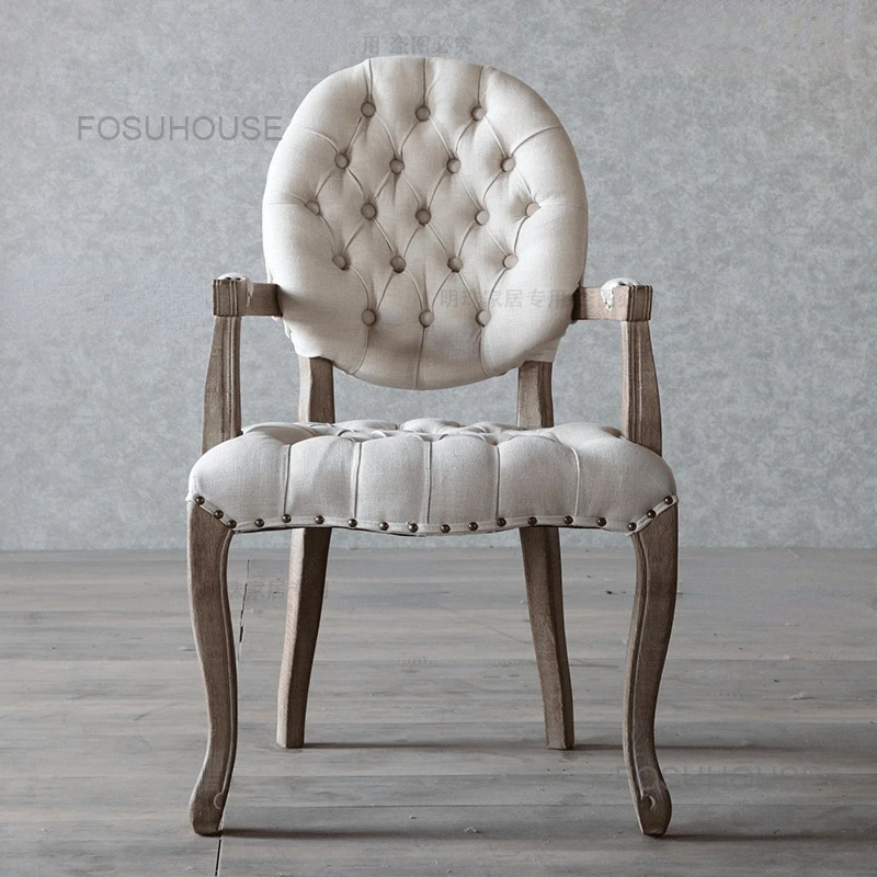 Amerykański Retro tylne krzesła do salonu klasyczne krzesło do jadalni dom  umeblowanie okrągły kanapa krzesło Nordic Home Leisure fotel|Krzesła do  salonu| - AliExpress