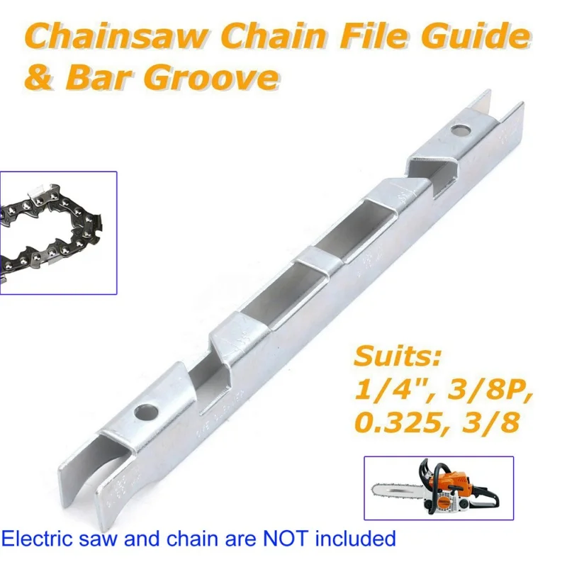 Depth Gauge File Guide& Bar Chainsaw Chain File Guide Bar Groove for 1/4" 3/8" P 0.325" Chain Saw Chainsaw Garden Accessories