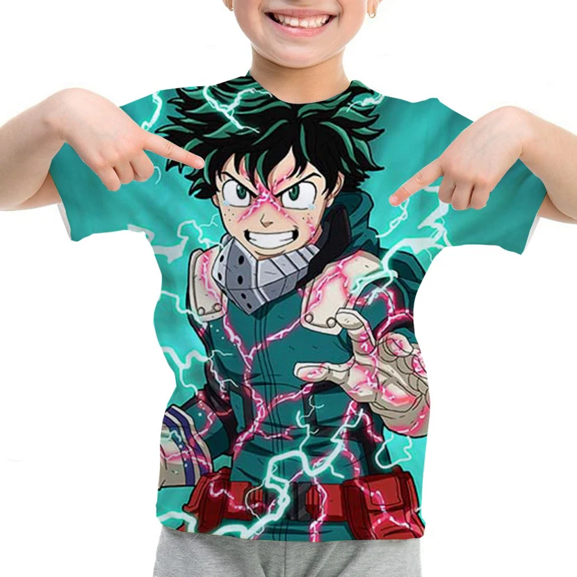 

Kids beautiful T-shirt My Hero Academia Short Sleeves boys Girls Fashion Summer t shirts 3D Print Cool Tee Tops for Children
