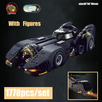 

New Justice League Batman UCS Batmobile MOC-15506 Vehicles Car Fit LeGINGlys Technic Building Block Light Bricks Toys Kid Gift