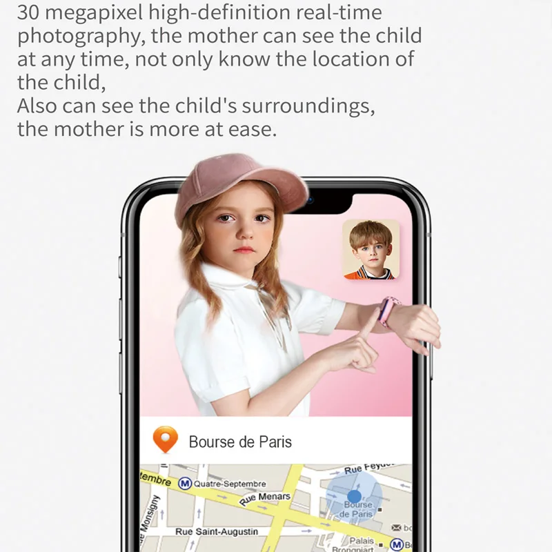 Kcondicee Child Watch GPS Tracker SOS Smart Monitoring Positioning Phone IP67 waterproof HW11 Kids GPS Watch Gifts