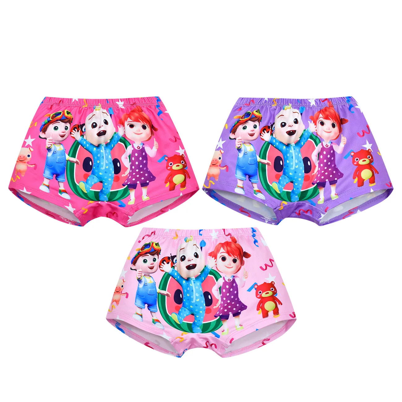 3 Pcs/Lot Kids Cocomelon Underwear Baby Girls Panties Soft Boys Boxer Brief Children Cartoon Print Underpants Dropshipping 2-10Y