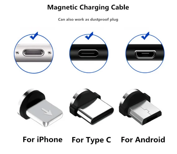 Charging Cable Connector Android To Iphone Magnetic Phone