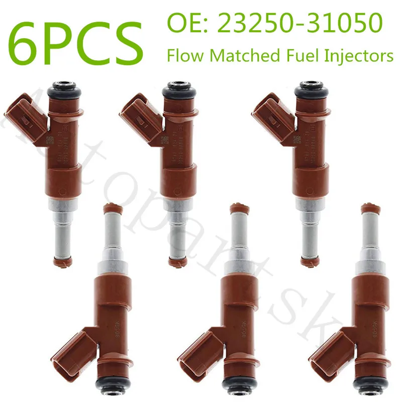 [6 шт.] 23250 31050 23209 0P040 новые Топливные форсунки подходят для Toyota Lexus 3.5L V6 6 Cyl. 2гр Camry RAV4