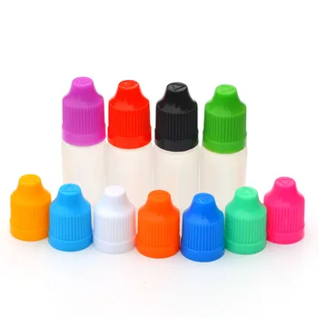 

10ml Empty Plastic Dropper Bottle For E Liquid Vial With Multicolor Childproof Cap And Long Needle Tip