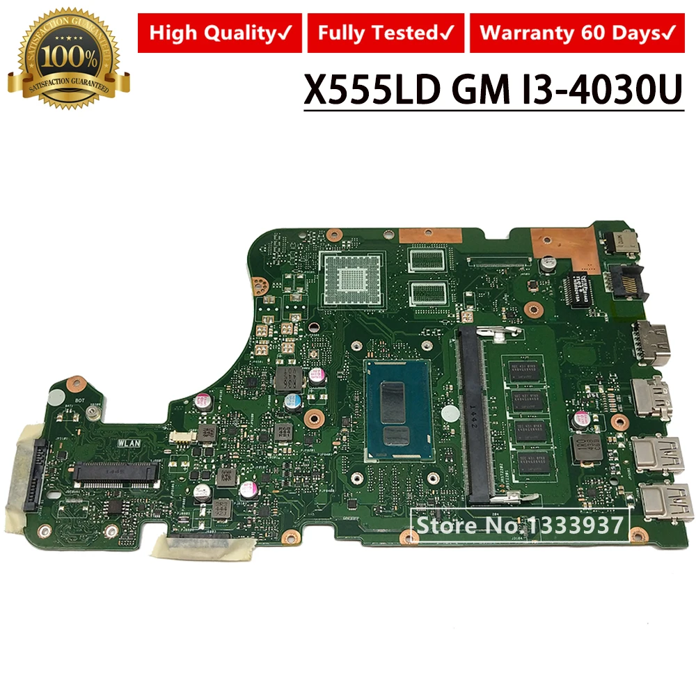 low cost X555LD Laptop motherboard I3-4030U SR1EN 2.0 for ASUS X555LA X555LD X555LF X555LJ X555L X555 mainbo