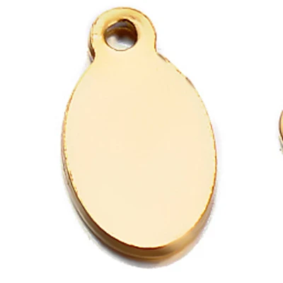 6.5x12mm oval gold 20 шт серебро и золото тон из нержавеющей стали Чистая бирка под штамповку колье с подвесками в виде жетонов логотип ярлык для логотипов не выключается цвет - Цвет: 6.5x12mm oval gold