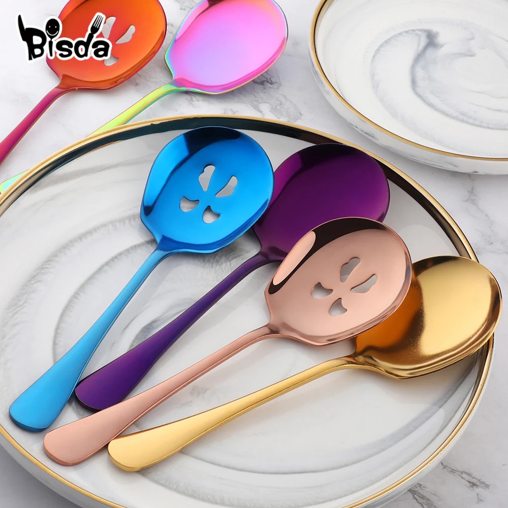 

1Pc Stainless Steel Serving Spoon Household Public Soup Colander Restaurant Spoon for Ice Cream Dinner Spoon Rice Salad Flatware