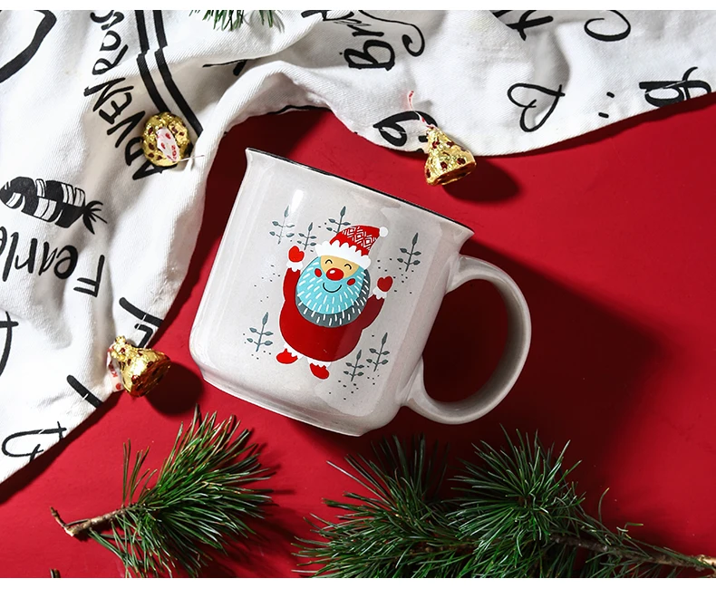 Рождественская Милая чашка креативная индивидуальная трендовая кофейная чашка керамическая кружка для путешествий с водой кофейные кружки Экологичная рукоятка