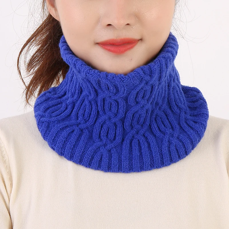 

Winter Elastic Thick Ring Neck Guard Snood False Colloar Pullover Warm Scarve Men Women Wool Knit Coldproof Driving Scarf R90
