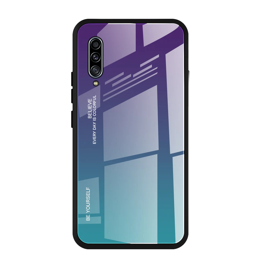 Закаленное Стекло чехол для samsung Galaxy A30S A50S A30 A40 A50 A60 A70 A80 A90 5 г Примечание 10 Pro S10 S11 Plus E градиент Цвет крышка - Цвет: 03