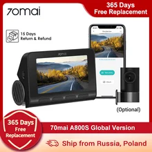 70mai a800 dash camera 4k ultra hd uhd câmera de visão dupla gps embutido resolução 3840x2160 (a800s em estoque)