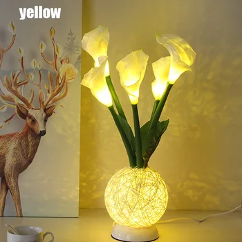 

Table Lamp Simulation Lily Small Lanterns Romantic Lamp Table Light Home Bedroom 3D Night Light JDH99