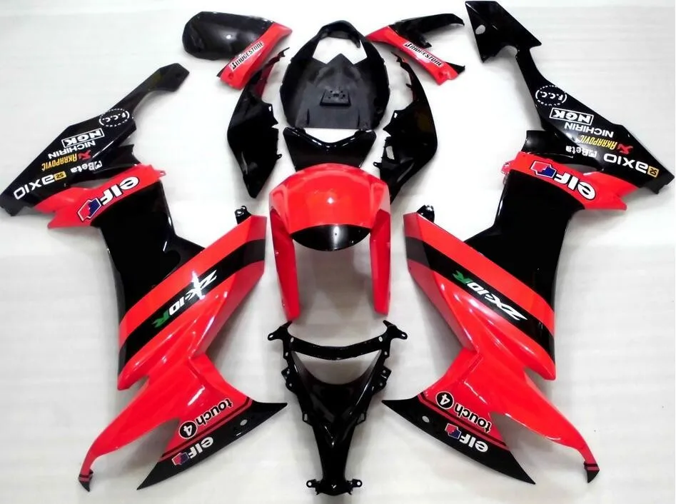 4 подарки Новые горячие продажи ABS Полный комплект обтекателя подходит для Kawasaki Ninja ZX-10R ZX10R 2008 2009 2010 08 09 10 Обтекатели набор красный черный