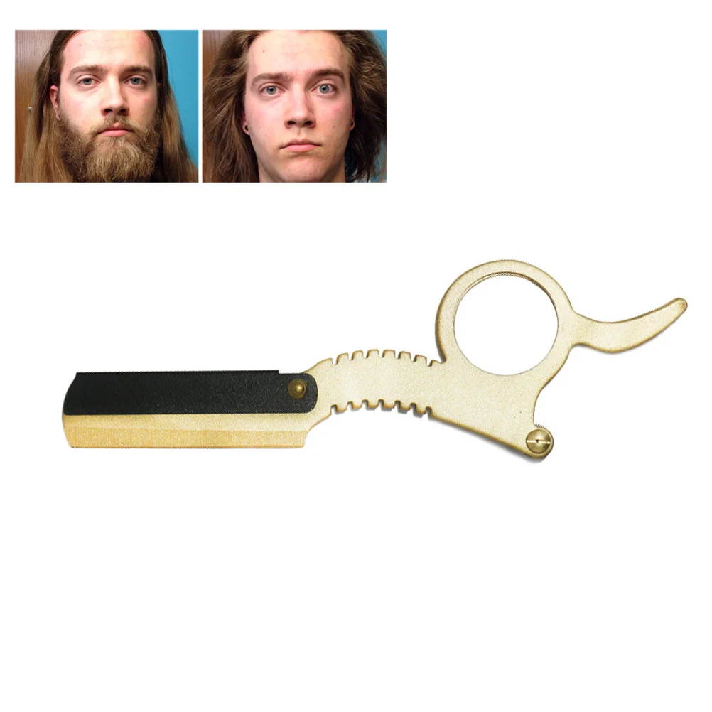 

5 Colors Professional Zinc Alloy Straight Edge Barber Razor Durable Anti-rust Easy Blades Replacement Mechanism Beard Shaving