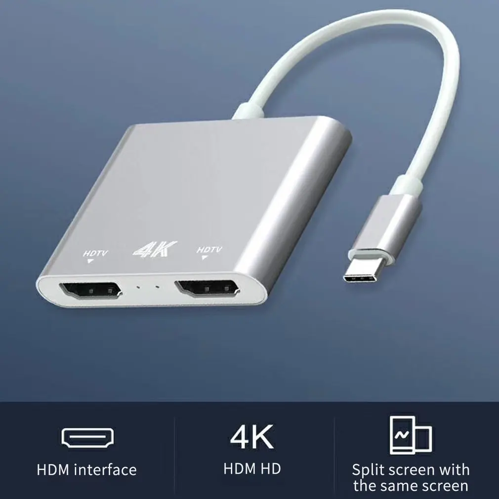 Type-C USB-C USB 3,1-Dual HDMI 4K конвертер адаптер для samsung S8 S9 для MacBook зарядный порт USB-C конвертер Кабель