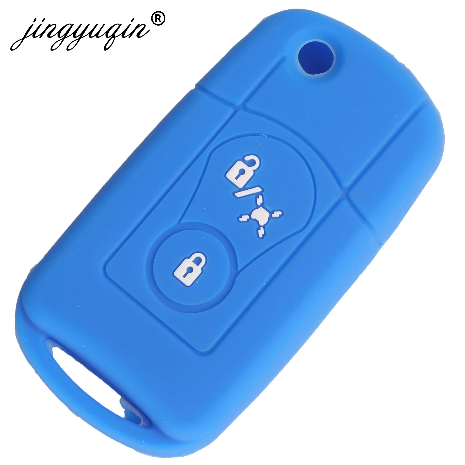 Jingyuqin 30 шт. силиконовый резиновый автомобильный брелок чехол для Ssangyong Actyon/Rexton/Kyron 2 кнопки Складной автомобильный ключ крышка