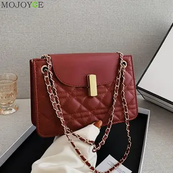 

Women Lattice Leather Shoulder Messenger Bag Fashion Flap Clasp Handbags Totes Fashion Exquisite Shopping Bag
