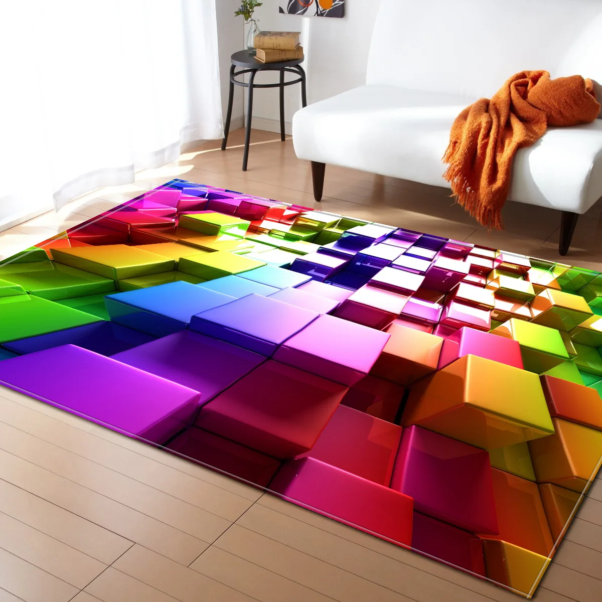 

T Stereoscopic 3D Carpets for Living Room Colorful Large Rug Sofa Parlor Blanket 200x150cm Lounge Kids Room Bedroom Floor Mat