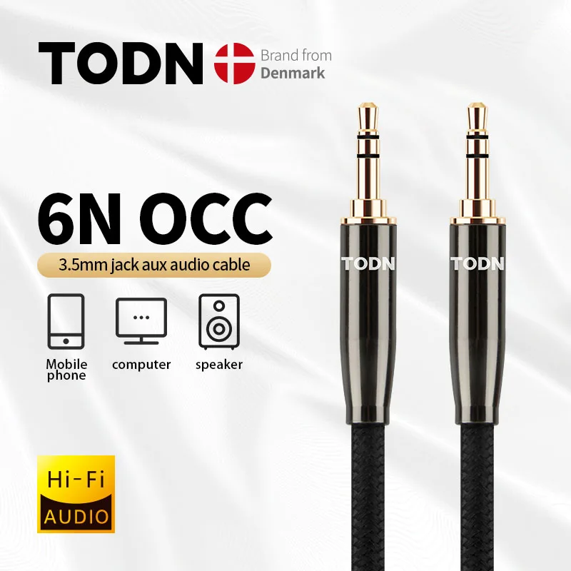

TODN Aux Cable Jack 3.5MM To 3.5MM occ Audio Cable Jack Speaker Cable For iPhone Computer Car Speaker For iPad For Xiaomi