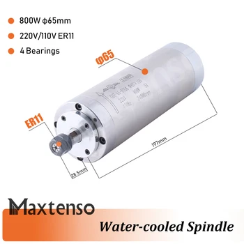 

MAXTENSO 0.8KW 220V 110V Water cooling Spindle Motor CNC 800W 65mm ER11 Water-cooled for Engraving Milling Machine GDZ65-800A