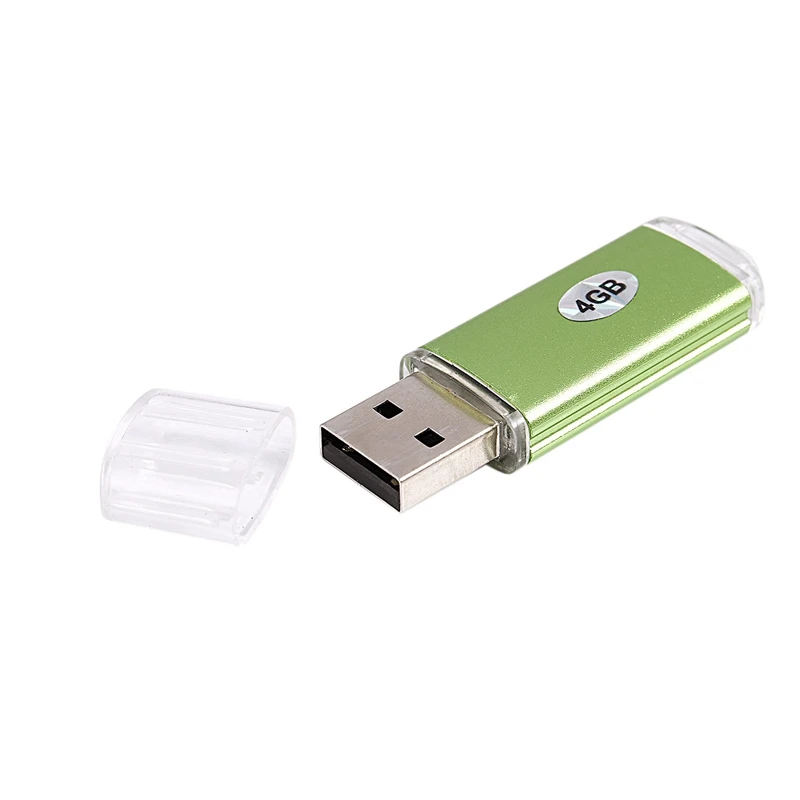 2 шт 4 Гб металлический USB 2,0 флэш U диск, зеленый и розовый красный