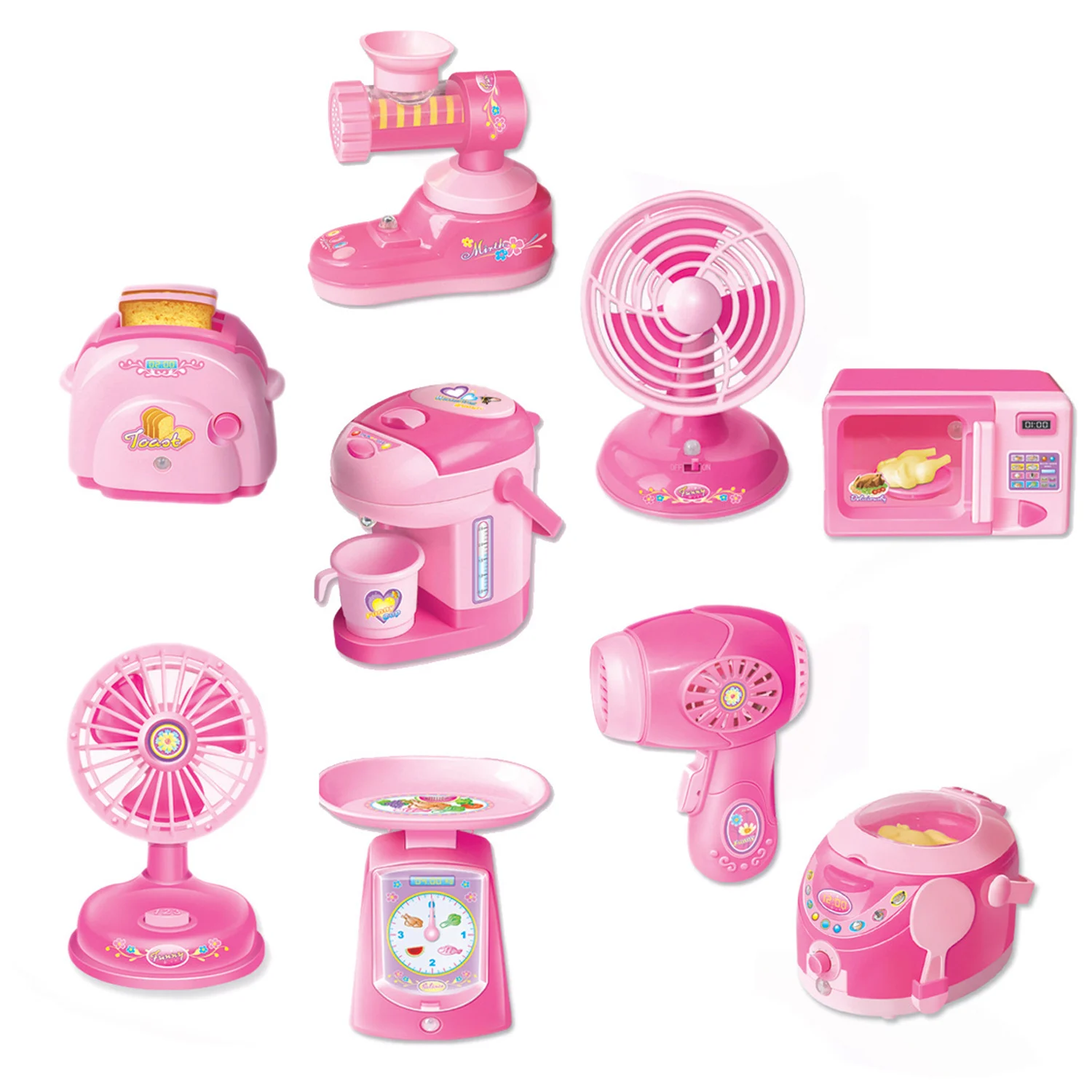 12pcs Simulation Furniture Toys Home Household Appliances for Kids Girs Gifts Children Pretend Play Toys Set Doll House Supplies