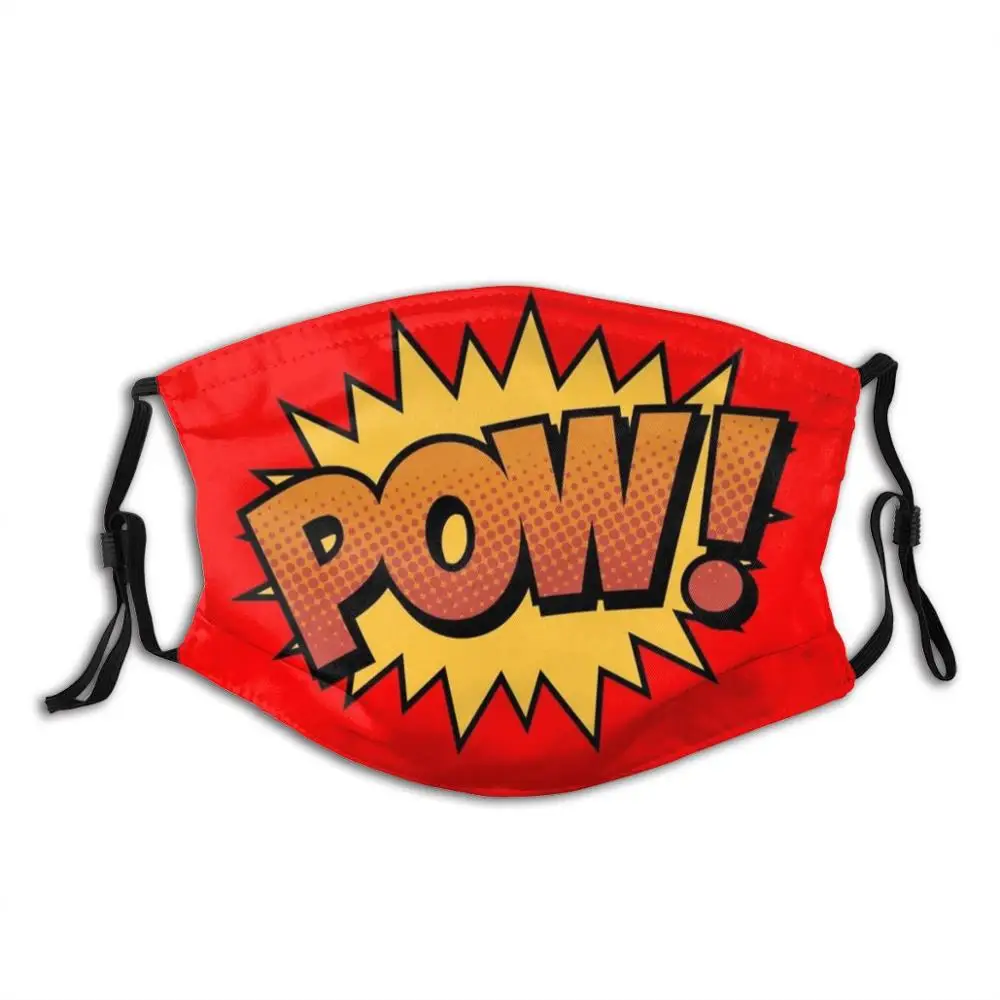 

Pow! Superhero Comic Book Bubble Diy Adult Kids Face Mask Bang Superhero Comic Book Bubble Comic Kristina Gale Typography Anime