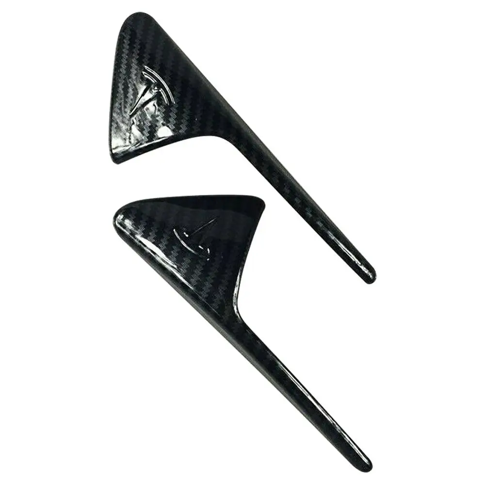  2PCS Car Trim 3 Side Exterior Auto Camera Body Decoration Easy Install Carbon Fiber Molding Protect