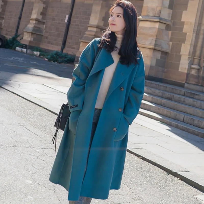 Kpop Женская одежда, 5XL плюс размер, женские пальто, элегантное женское пальто из смешанной шерсти, зимняя женская куртка, новинка 2019