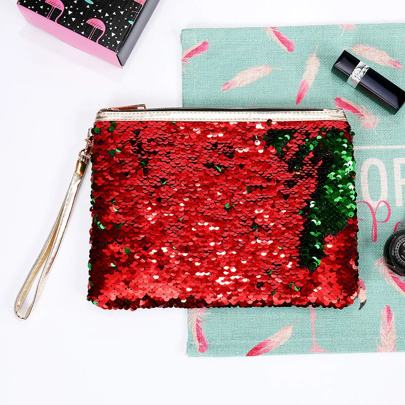 100 PCS PER PACK Top Quality Promotion Products Of Ins Fashion Style Sequins Wallet For Gifts Women Clutch With Handle