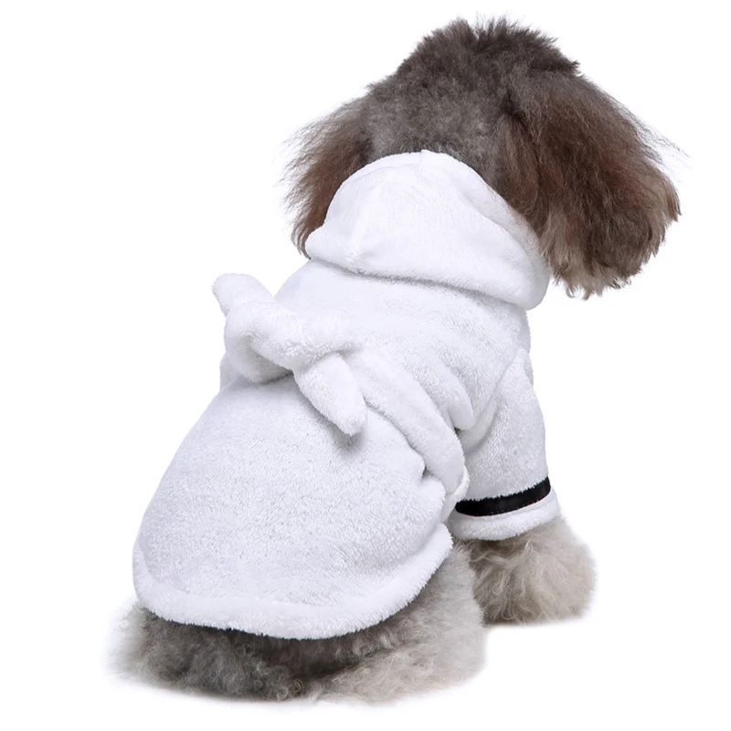 Soft Quick Drying Pet Bathrob Dog Pajama with Hood Cotton Hooded Bathrobe Super Absorbent Dog Bath Towel Pet Supplies pet bath towel,pet pajamas