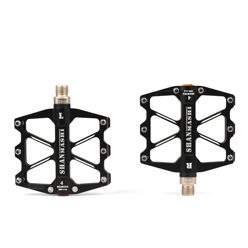 Ultrelight велосипедные алюминиевые ЧПУ BMX 4 подшипника педали 340 г MTB Платформа педали горный велосипед аксессуары 5 цветов - Цвет: Черный