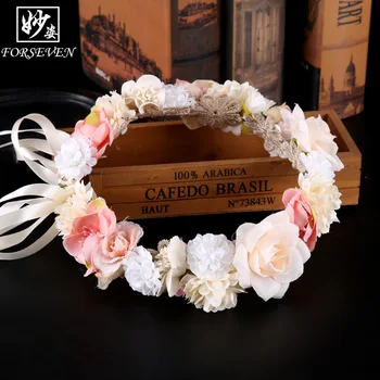 

Korean hit the hay sky wreath bridal gowns deserve to act the role of color flowers tire with the bride adorn article