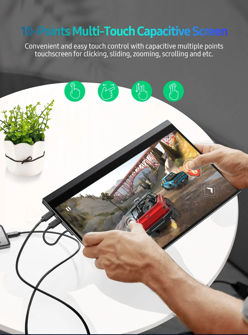 UPERFECT-4K UHD ޴ , ġ ũ, ߷ , ڵ ȸ, 14 ġ , 10 Ʈ ġ, 3840x2160 ÷