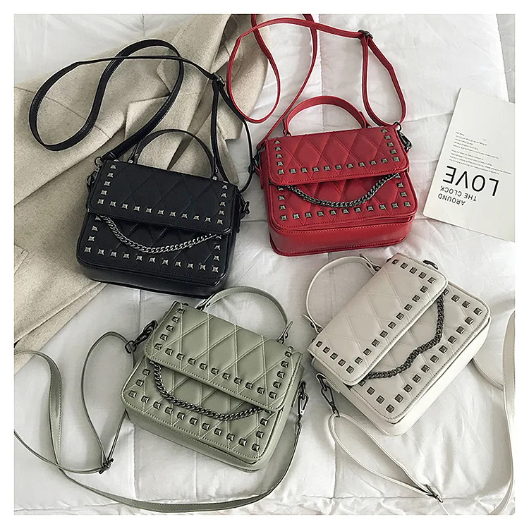 

Foreign air small bag female 2019 new Korean version of the rhombic chain portable small square bag wild Messenger shoulder bag