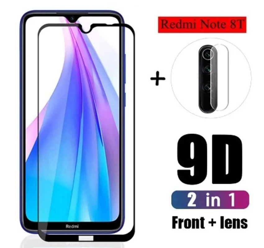 Защитное стекло 9D для экрана и камеры Xiaomi Poco X3 Redmi Note 7-9T 2 в 1 | Мобильные телефоны