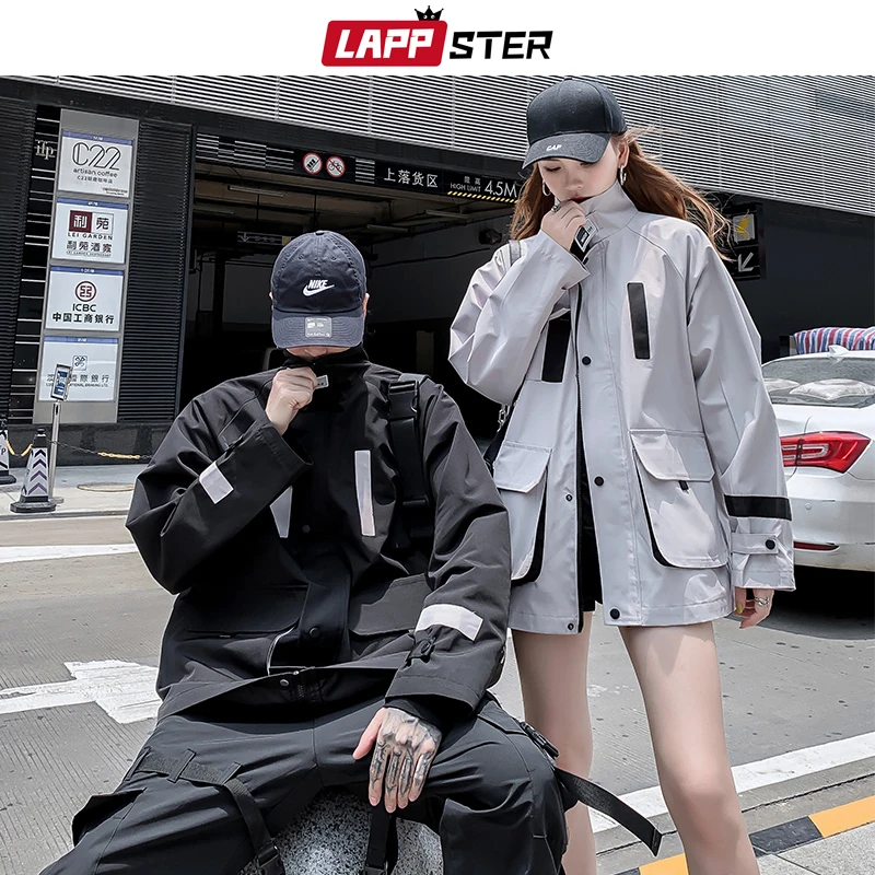 

Men Streetwear Black Bomber Jackets Coats 2019 Mens Japanese Streetwear Korean Windbreaker Harajuku Cargo Jacket Coats