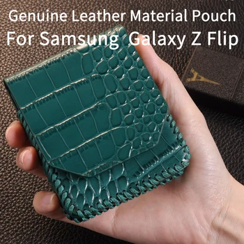 

Genuine Leather Samsung Galaxy Z Flip Case Pouch Protective Pouch for Samsung Galaxy Z Flip Pouch Accessories Bag SM-F700F Case